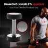 Sunny Health & Fitness Premium Polyurethane Commercial Grade Round Dumbbells with Diamond Knurled Handle, Durable Strength Training Equipment for Home Gym, 5-50LB