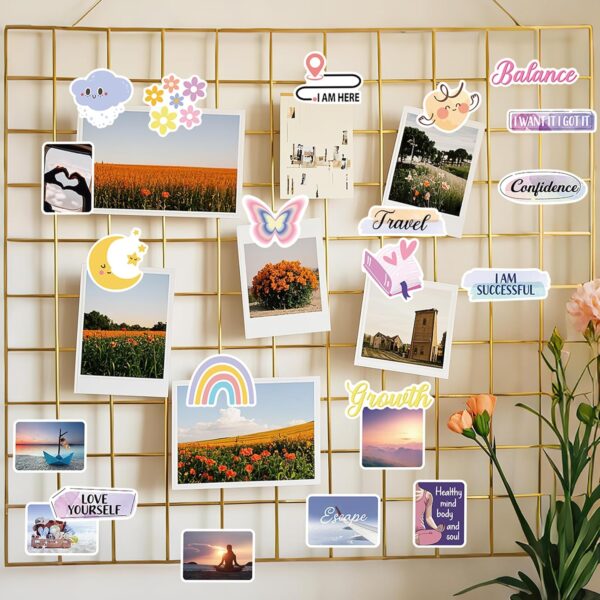 50 Pcs Inspirational Vision Board Stickers, Cute Motivational Quotes Positive Affirmations Designs Sticker, Vision Board Supplies for Goal Setting Personal Growth Gratitude Wellness