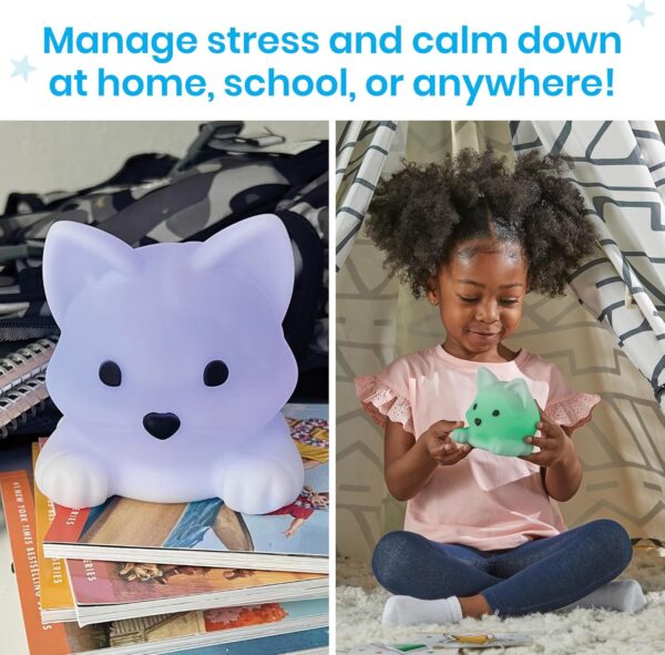 hand2mind Luna The Calming Kitty, Breathing Light, Guided Meditation for Kids, Mindfulness for Kids, Anxiety Relief Items, Calm Down Corner Supplies, Calming Toys for Kids, Social Emotional Learning