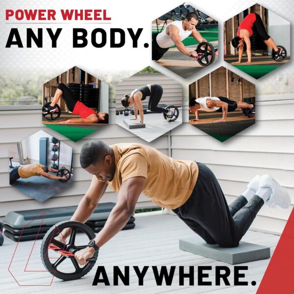 81vJFo2hAsL._AC_SL1500_.jpg Lifeline Power Wheel for At Home Full Body Functional Fitness Strength including Abs & Core, Lower Body and Upper Body with Foot Straps for More Workout Options