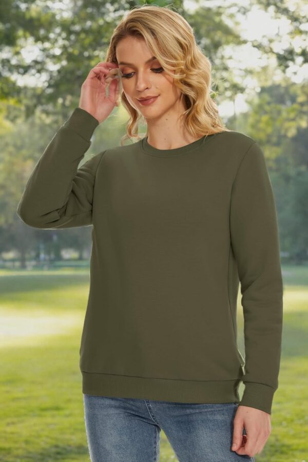 MAGCOMSEN Women's Sherpa Lined Sweatshirts Thermal Casual Crewneck Fleece Pullover Winter Warm Thick Long Sleeve Tops