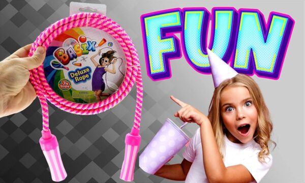 JA-RU Nylon Braided Jump Rope for Kids 7 Ft. (Ropes Assorted) Skipping Rope w/Handle. Exercise Equipment & Outside Activities for Kids. Bulk Gymnastics Party Favors. 758