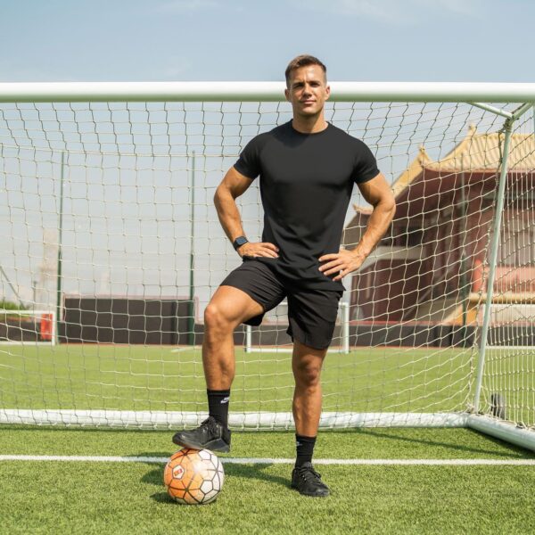 JULY'S SONG Men Compression Workout Set 5 PCS Dry Quick Shirt Pants Shorts Tights Jacket Clothes for Gym