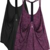 icyzone Workout Tank Tops for Women - Athletic Yoga Tops, T-Back Running Tank Top
