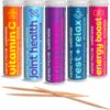 Xero Picks Wellness - Flavored Toothpicks -100 Picks-Variety 5 Pack-Curcumin, Glucosamine, Huperzine, Bacopa, B12, Elderberry, Vitamin C, Zinc, B6, Melatonin, Theanine