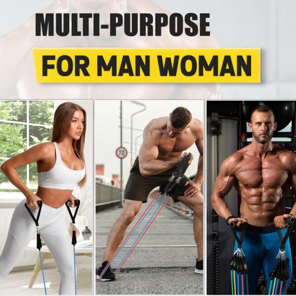 Resistance Bands, Resistance Band Set, Workout Bands, Exercise Bands for Men and Women, Exercise Bands with Door Anchor, Handles, Legs Ankle Straps for Muscle Training, Physical Therapy, Shape Body
