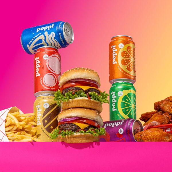 Poppi Sparkling Prebiotic Soda Beverage with Apple Cider Vinegar, Seltzer Water and Fruit Juice, Game Day Variety Pack, 12 oz, Pack of 12, Packaging May Vary