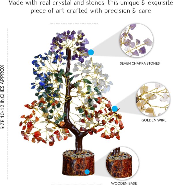 Chakra Tree, Crystals, Tree Of Life Decor, Crystal Tree, Chakra Decor, Meditation Accessories, Office Decor, Good Luck Gifts, Hippie Room Decor, Birthday Gifts For Women - 300 beads Chakra Stones