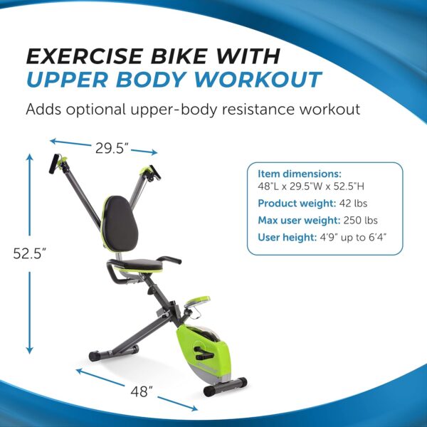 81w0v6Cyd6L._AC_SL1500_.jpg Stamina Wonder Exercise Bike | Build Upper and Lower Body Strength on One Machine | Includes Two Online Workout Videos, Chartreuse and Gray