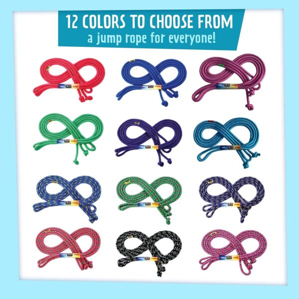 Just Jump It 16' Foot Single Jump Rope for Kids Women and Men - Active Outdoor Youth Fitness Excersing Equipment - Double Dutch Length Gym Accessories