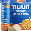 Nuun Sport Electrolyte Tablets - Dissolvable in Water, Orange, 5 Essential Electrolytes for Hydration, 1g Sugar Drink Mix, Vegan, Non-GMO, 8 Pack (80 Total Servings)