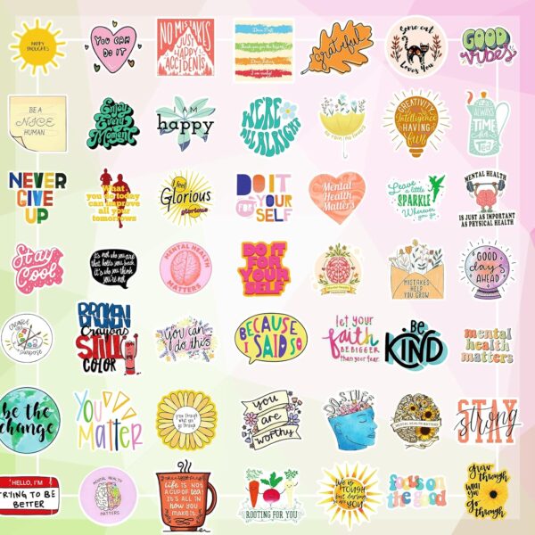 LIFEBE 300Pcs Mental Health Stickers Mental Health Awareness Stickers for Laptop, Water Bottles, Luggage, Computer, Aesthetic Decal for Teens and Adults