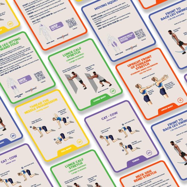 Unlock Pain Relief: 100 Stretching Exercise Flashcards for Yoga, Pilates, Physical Therapy, & Functional Movement! Replace Stretch Bands or Straps with The Ultimate Flexibility Tool!