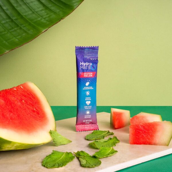 81wHCZSQFGL._AC_SL1500_.jpg HydroMATE Electrolytes Powder Drink Mix Packets Hydration Accelerator Low Sugar Rapid Party Relief Recovery Vitamin C Plus Caffeine Watermelon 30 Count