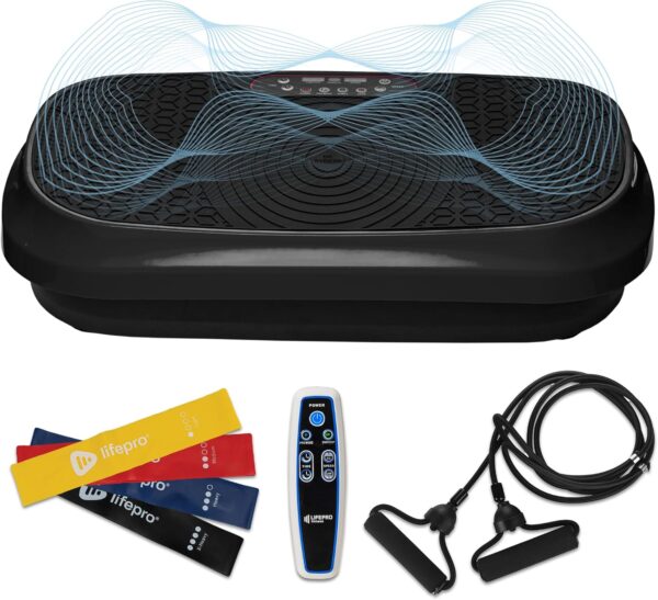 81wMVaVbYL._AC_SL1500_.jpg LifePro Waver Mini Vibration Plate Exercise Machine – Portable Full Body Vibration Platform for Home & Travel Workouts, Weight Loss, Toning & Wellness, with 2 Loop Bands & 4 Resistance Bands