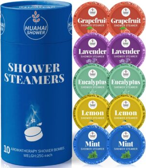 Shower Steamers Aromatherapy, 10-Pack Shower Bombs Mens Valentines Day Gifts for Him Her, Birthday Gifts for Wife, Women, Mom, Organic Lavender Mint Grapefruit Lemon Eucalyptus Oils