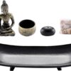 Jovivi Zen Garden Set Buddha Statue w/Tealight Candle Holder, Rocks & Incense Burner Holder & Wood Tray for Yoga Meditation Home Table Decor Gift