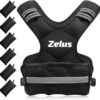 ZELUS Weighted Vest for Men and Women | 4-10lb/11-20lb/20-32lb Vest with 6 Ironsand Weights for Home Workouts | Adjustable Body Weight Vest Exercise Set for Cardio and Strength Training