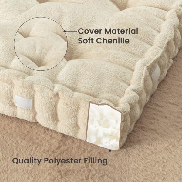 Floor Pillow for Adults, Meditation Cushion for Sitting or Yoga, Classroom Seating for Kids with Velcro Fastener, Pizza Cushion 20"*20"