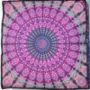Indian Craft Castle 24" Pink Peacock Mandala Barmeri Large Floor Pillow Cover Cushion Meditation Seating Ottoman Throw Cover Hippie Decorative Zipped Bohemian Pouf Ottoman Pom Pom Cases 24" Square