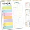 Decorably 52 Sheets Pastel Undated Weekly Meal Planner and Grocery List, 8.5x11in Spring-Bound Meal Planning Notepad, Weekly Menu Planner Pad