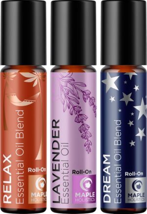 Roll on Essential Oils for Sleep - Aromatherapy Essential Oils Sets Variety Pack with Lavender Relax and Dream Sleep Essential Oil Roll Ons - Fun & Cute Wellness Gift for Young Women Teens & Girls