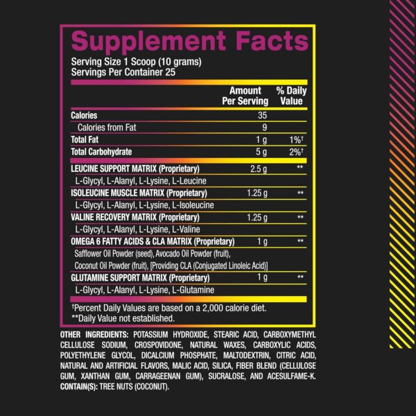 BPI Sports BCAA Powder - Best Aminos, Post Workout Recovery Drink with Glutamine, Branched Chain BCAAs Amino Acids, Hydration & Recovery, 25 Servings, Plumberry Flavor