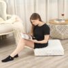 22 inches Meditation Floor Pillow, Square Large Floor Cushions for Adults, Thick Memory Foam Seat Cushions for Yoga, Living Room, Sofa, Tatami, Cream