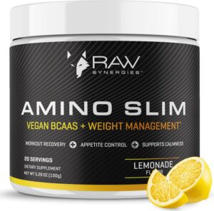 Amino Slim - Slimming BCAA Weight Loss Drink for Women, Vegan Amino Acids & L-Glutamine Powder for Post Workout Recovery & Fat Burning | Daily Appetite Suppressant, Metabolism Booster & Stress Relief