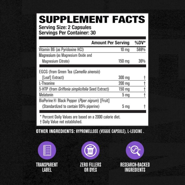 Jacked Factory Lean PM Night Time Fat Burner, Sleep Aid Supplement, & Appetite Suppressant for Men and Women - 60 Stimulant-Free Veggie Weight Loss Diet Pills