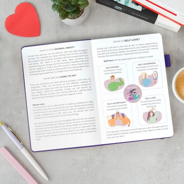 Clever Fox Self-love Journal – Guided Self-Discovery Log for Self-care, Reflection & Self-help, Mental Health, Gratitude & Mindfulness (Purple)