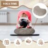 Wenqik 2 Pack Meditation Cushion Yoga Pillow Meditation Pillow Crescent Shaped Yoga Bolsters Zafu Seat with Removable Washable Cover Floor Pouf for Sitting Men or Women, Gray