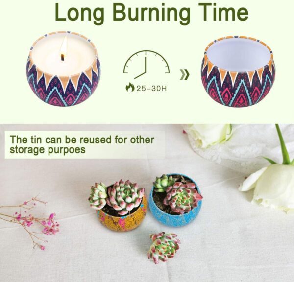 Scented Candles Gift Set, 8% Essential Oil, 4 Pack Aromatherapy Candle, Stress Relief Gifts for Women,120H Burning, Candles for Home Scented, Ideal for Birthday, Christmas, Thanksgiving, Mother's Day