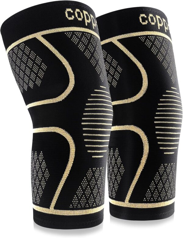 Copper Knee Braces for Knee Pain Women and Men (2 Pack), Knee Compression Sleeve for Arthritis, ACL, Meniscus Tear, Joint Pain Relief, Knee Support for Working , Running, Weightlifting, Fitness(XL)