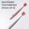 Euthymol Whitening Toothbrush (White, 6 Count) - Premium Soft Dual-Tension Bristles. Advanced Plaque Removal, Stain Reduction.