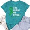 Womens Mental Health Matters Shirts Green Ribbon Awareness T-Shirt Inspirational Tee Top