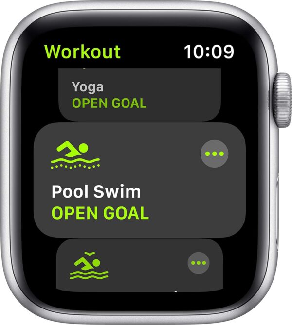 Apple Watch SE (GPS, 44mm) - Silver Aluminum Case with White Sport Band (Renewed)