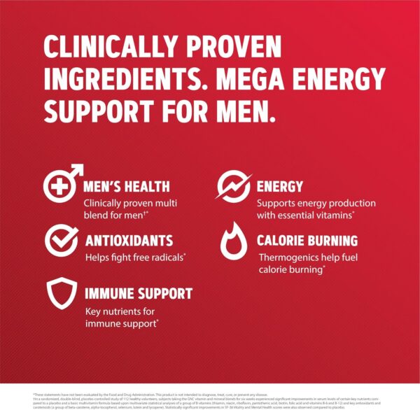 GNC Mega Men Energy & Metabolism Multivitamin | Increased Energy, Metabolism and Calorie Burning | 90 Count