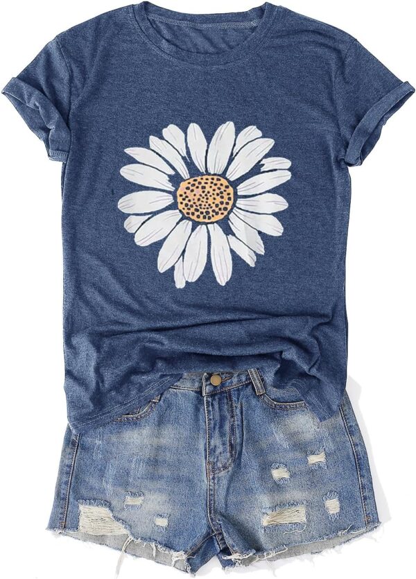 Womens Vintage Flowers T-Shirts Cute Floral Graphic Tees Wildflowers Cottagecore Tshirts Summer Casual Short Sleeve Tops