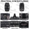 Gym Bag Duffle Bags Backpack Travel Duffel Bag with Weekend Overnight Bag for Outdoor,Tactical,Sports,Travel,Camping,Hunting (Black Camo, Large-27IN)