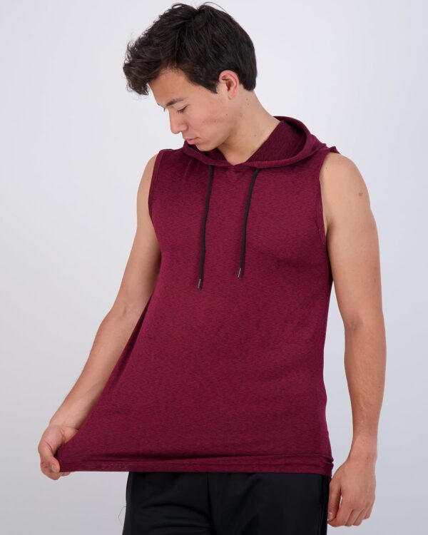 Real Essentials 3 Pack: Mens Dry-Fit Active Hooded Tank Top - Workout Sleeveless Hoodie Drawstring (Available in Big & Tall)