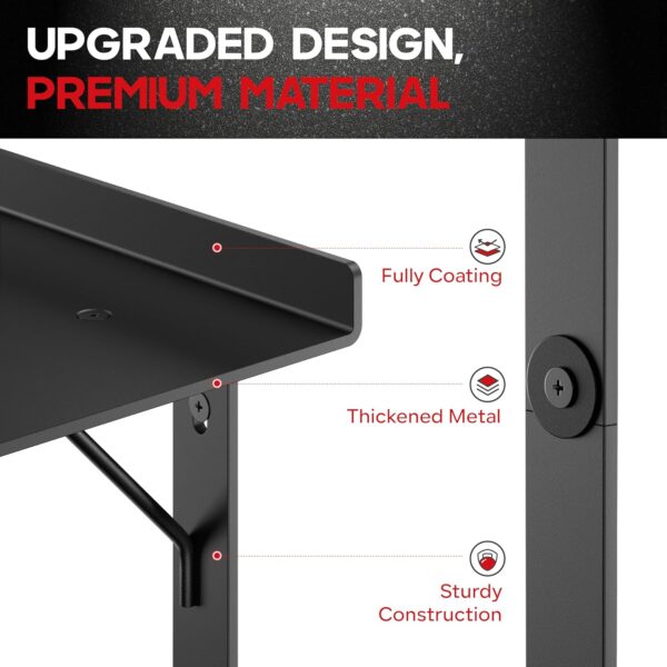 Yoga Mat Holder Wall Mount, Yoga Accessory Mat Storage Rack, Home Gym Accessories Organizer, Floating Shelf and Hooks for Hanging Foam Roller/Band/Workout Equipment at Pilates Fitness Class