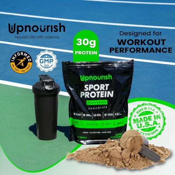 Vegan Sport Protein Powder Chocolate 20 servings – 30g Plant Based Protein, VELOSITOL, BCAAs, Organic Greens & Fruits, Probiotics, Tart Cherry for Post Workout Recovery, Inform Sports Certified Keto