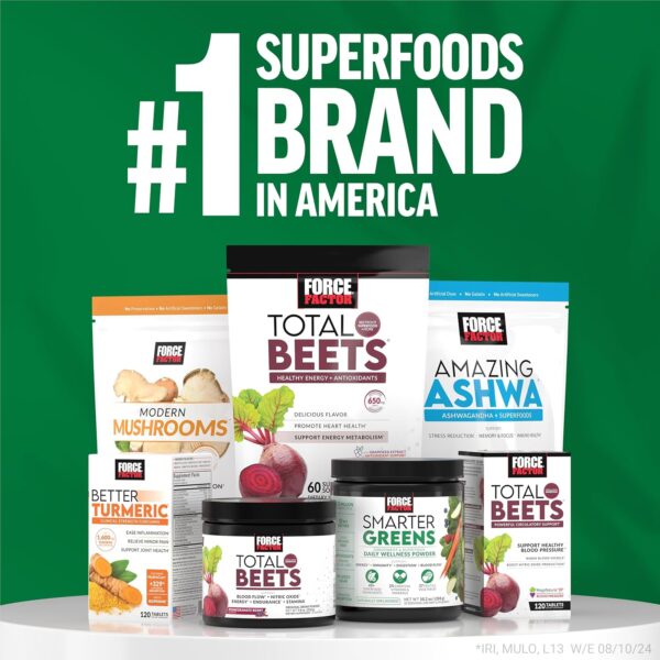 FORCE FACTOR Smarter Greens Superfood Chews, Greens and Superfoods with Probiotics, Antioxidants, and Fiber, Greens Supplement to Support Digestion, Nitric Oxide, and Energy, 60 Soft Chews