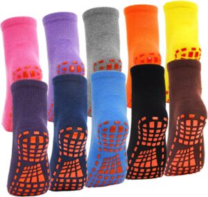 SkiBeaut 10 Pairs Anti Skid Women Socks Non Slip Yoga Grips Socks Gripper Pilates Ballet Barre Slipper Sticky Socks