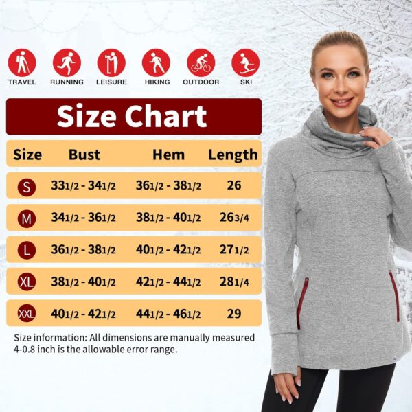 81xtDemvLIL._AC_SL1500_.jpg Soneven Women's Running Fleece Sweatshirts Cowl Neck Thermal Pullover Long Sleeve Shirt with Pocket and Neck Gaiter Face Mask