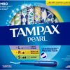 Tampax Pearl Tampons Multipack, Light/Regular/Super Absorbency, With Leakguard Braid, Unscented, 47 Count