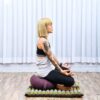 Leewadee Meditation Cushion Set – 1 Round Zafu Meditation Pillow and 1 Square Roll-Up Zabuton Meditation Mat, Pillows Bundle Filled with Kapok