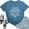 LOOKFACE Women I AM NOT Tee Cute Graphic Soft T Shirts
