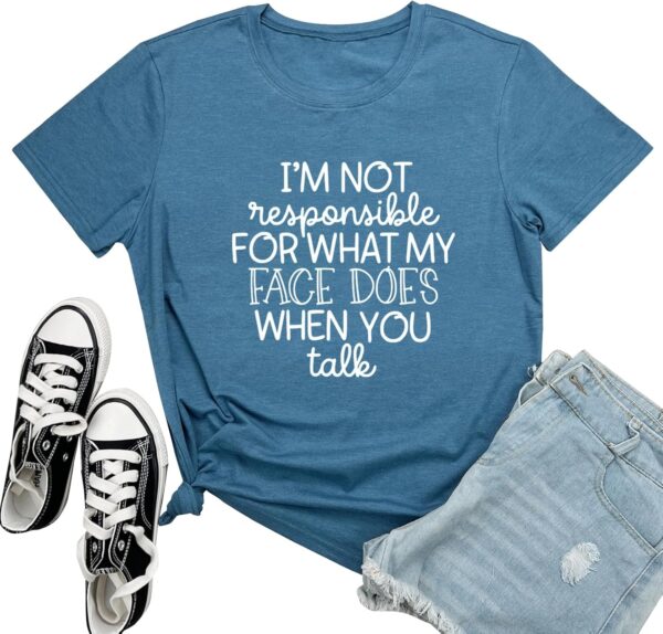 LOOKFACE Women I AM NOT Tee Cute Graphic Soft T Shirts